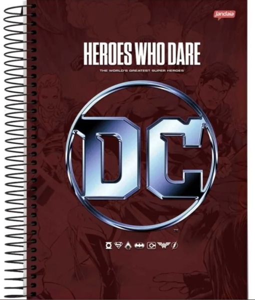 Caderno 10 Matérias DC Heroes - Jandaia
