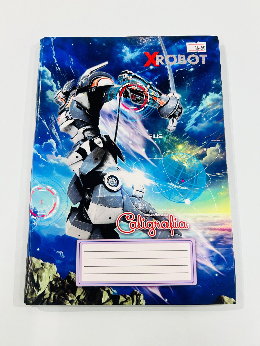 Caderno de Caligrafia X-Robot - Capa Dura - 96 Folhas