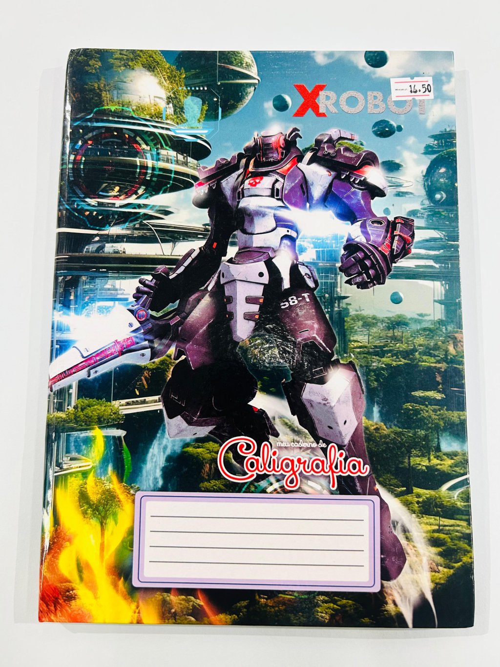 Caderno de Caligrafia X-Robot - Capa Dura - 96 Folhas