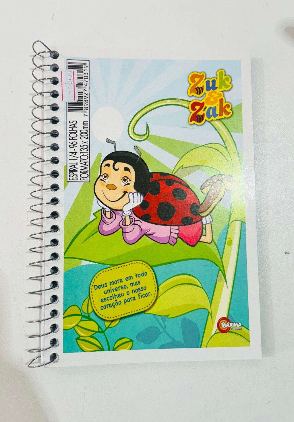 Caderneta Zuk e Zak 96 folhas Máxima (Tamanho 1/4)