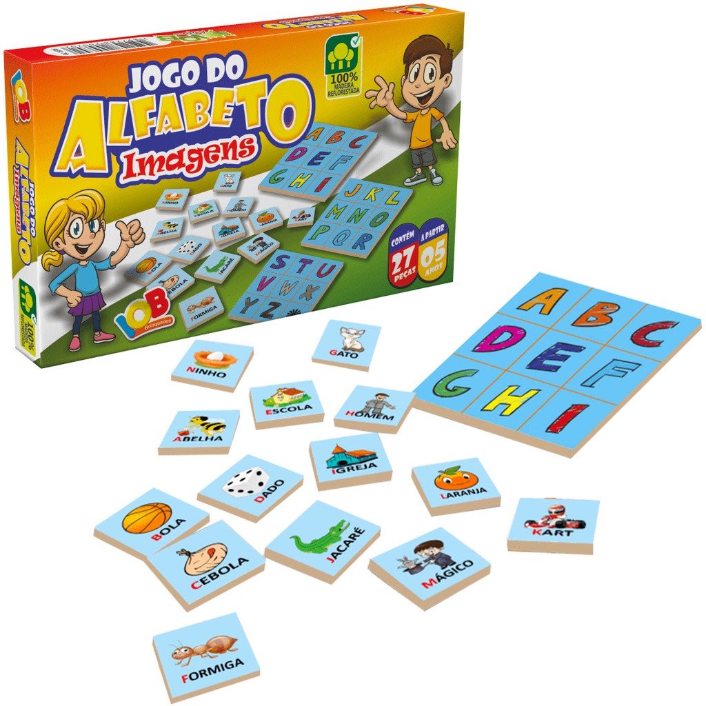 Jogo Alfabeto Imagens com 27 Peças IOB