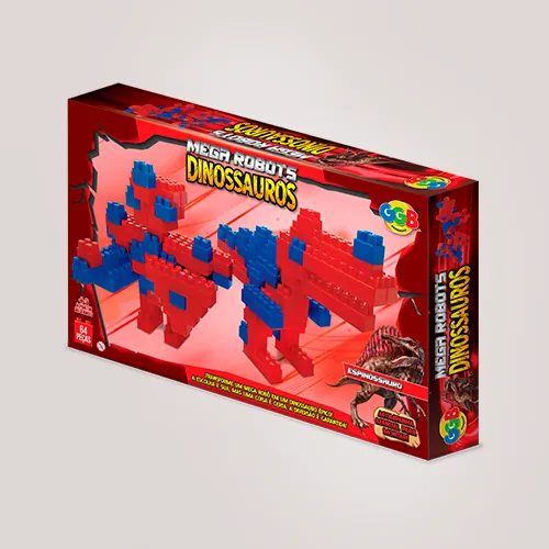 Brinquedo Para Montar Blocos Mega Robots Espinossaur - GGB