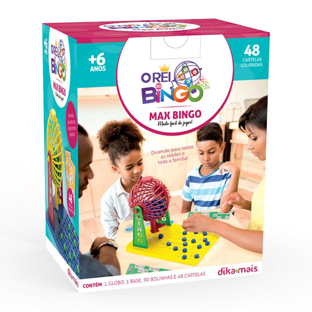 Jogo O Rei do Bingo com 48 cartelas linha Rei do bingo dikamais
