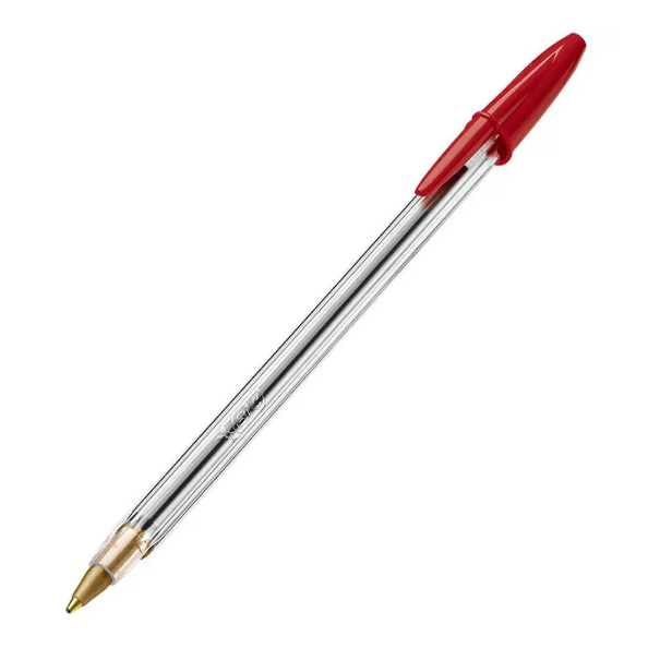 Caneta Vermelha Bic Cristal Dura Mais – Ponta Esferográfica Média de 1.0mm