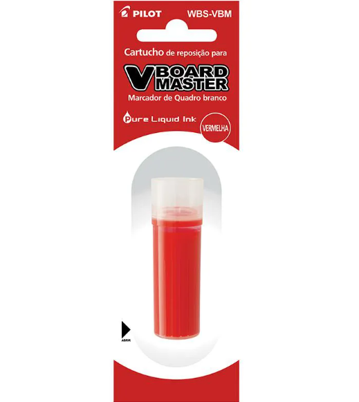 Cartucho de Reposição para Marcador Pilot V Board Master - Vermelho