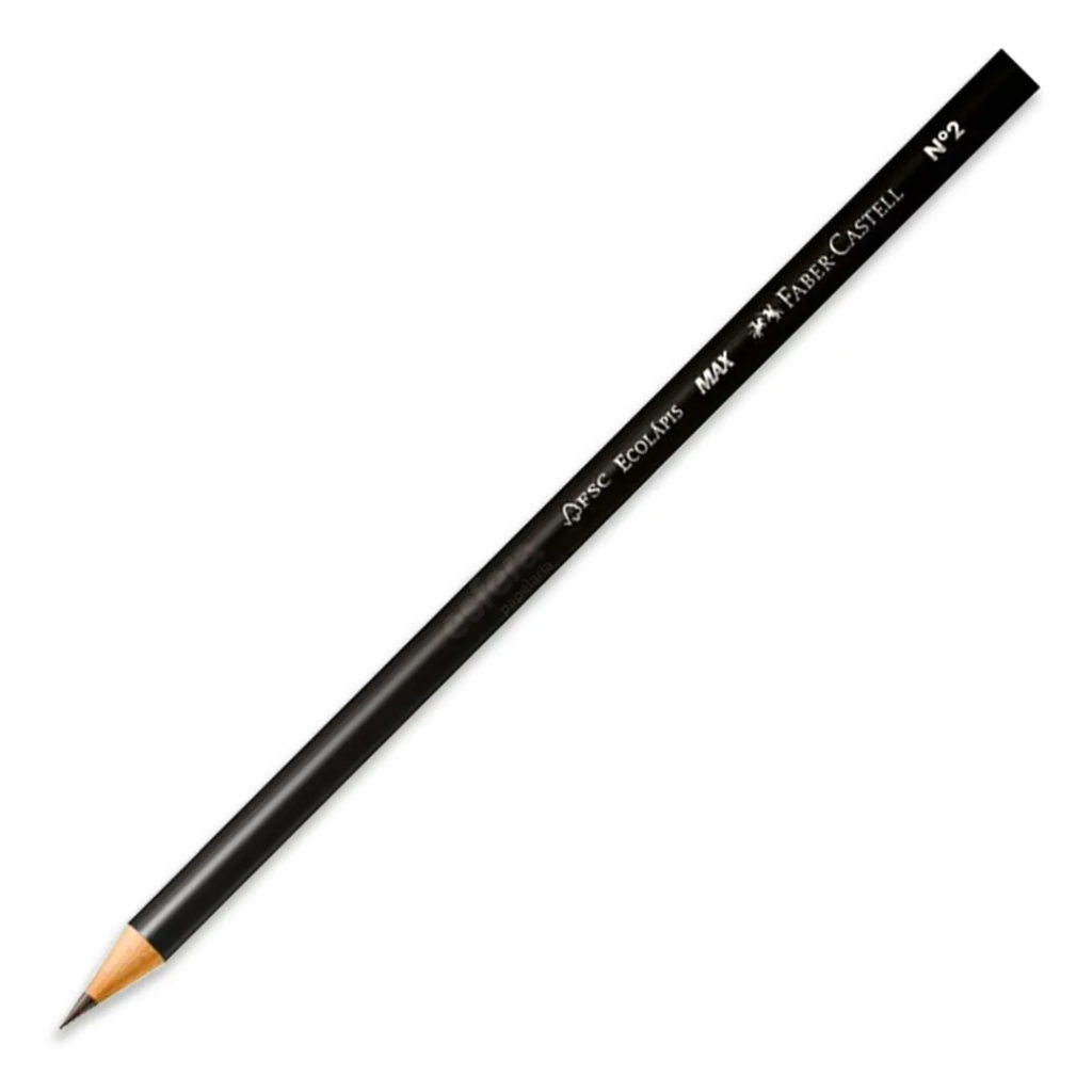 Lápis de Escrever Preto Redondo Ecolápis Nº2 HB Faber Castell