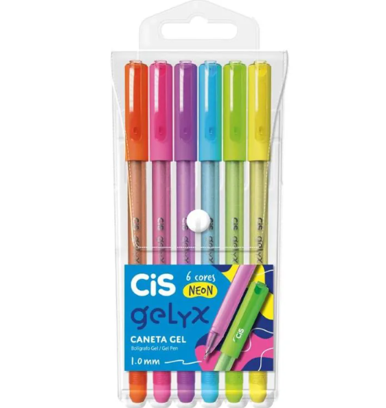 Estojo Caneta Gelyx Neon 1.0mm C/6 Cores CIS