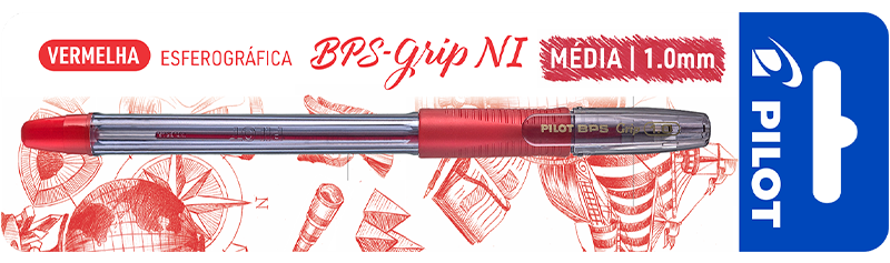 Caneta Esferográfica Pilot BPS Grip Vermelha