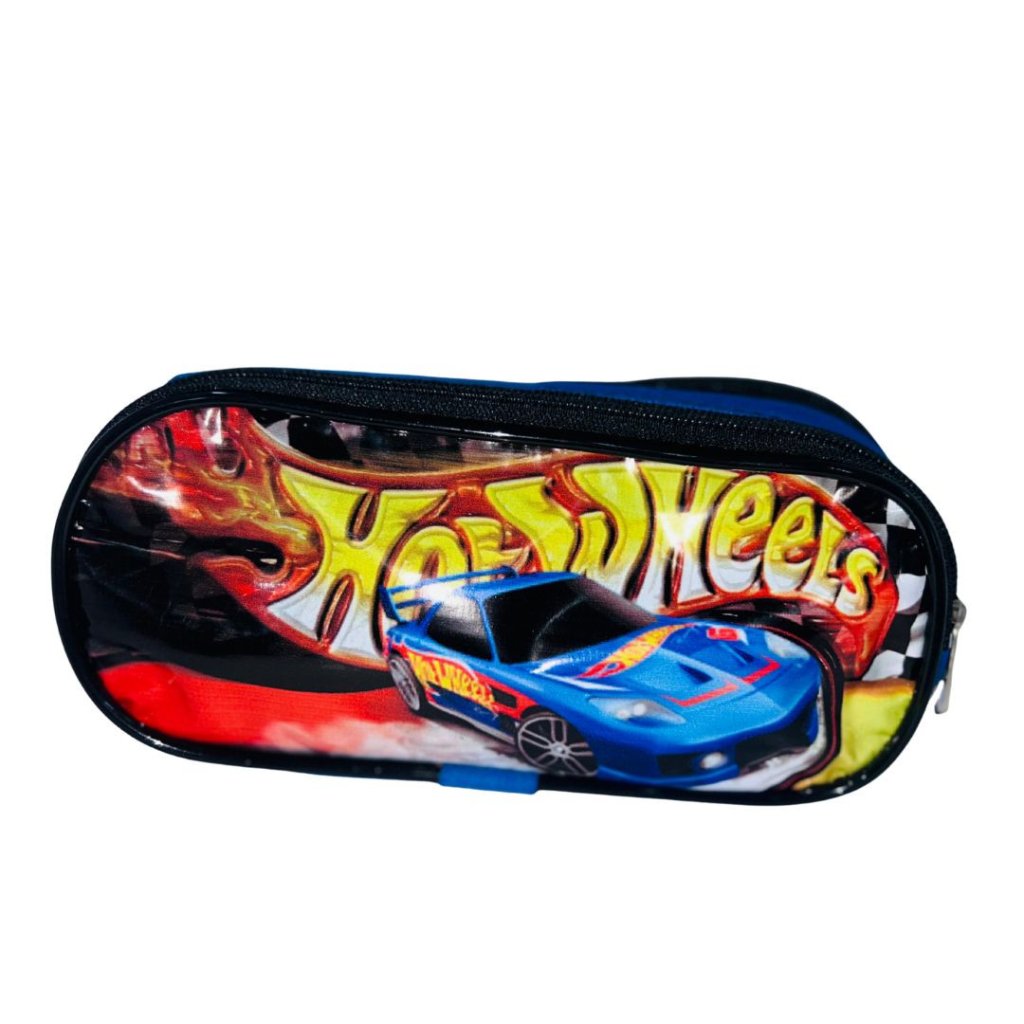 Estojo Porta Lápis Hotwheels Dois Zíperes