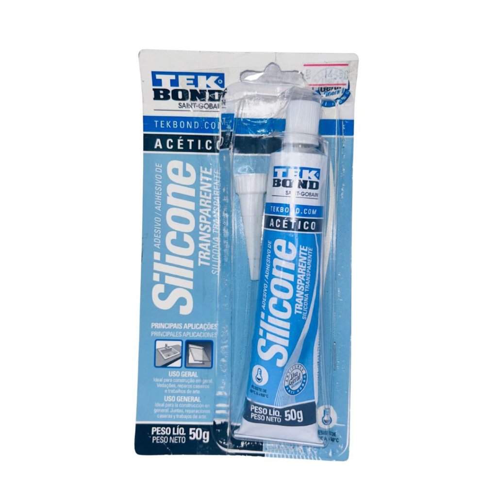 Cola de Silicone Acético Transparente 50G - Blíster - Tekbond