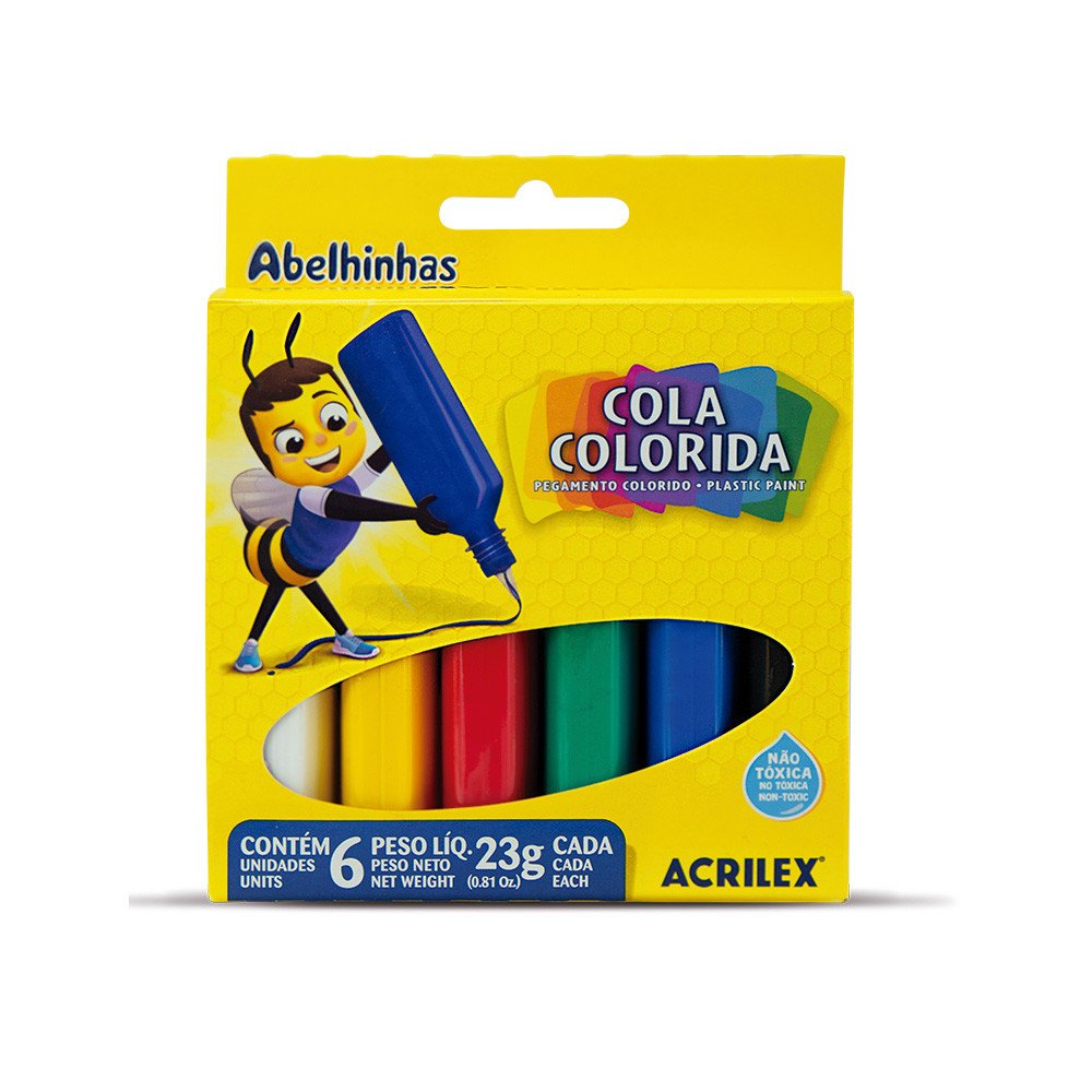 Cola Colorida Acrilex 6 Cores