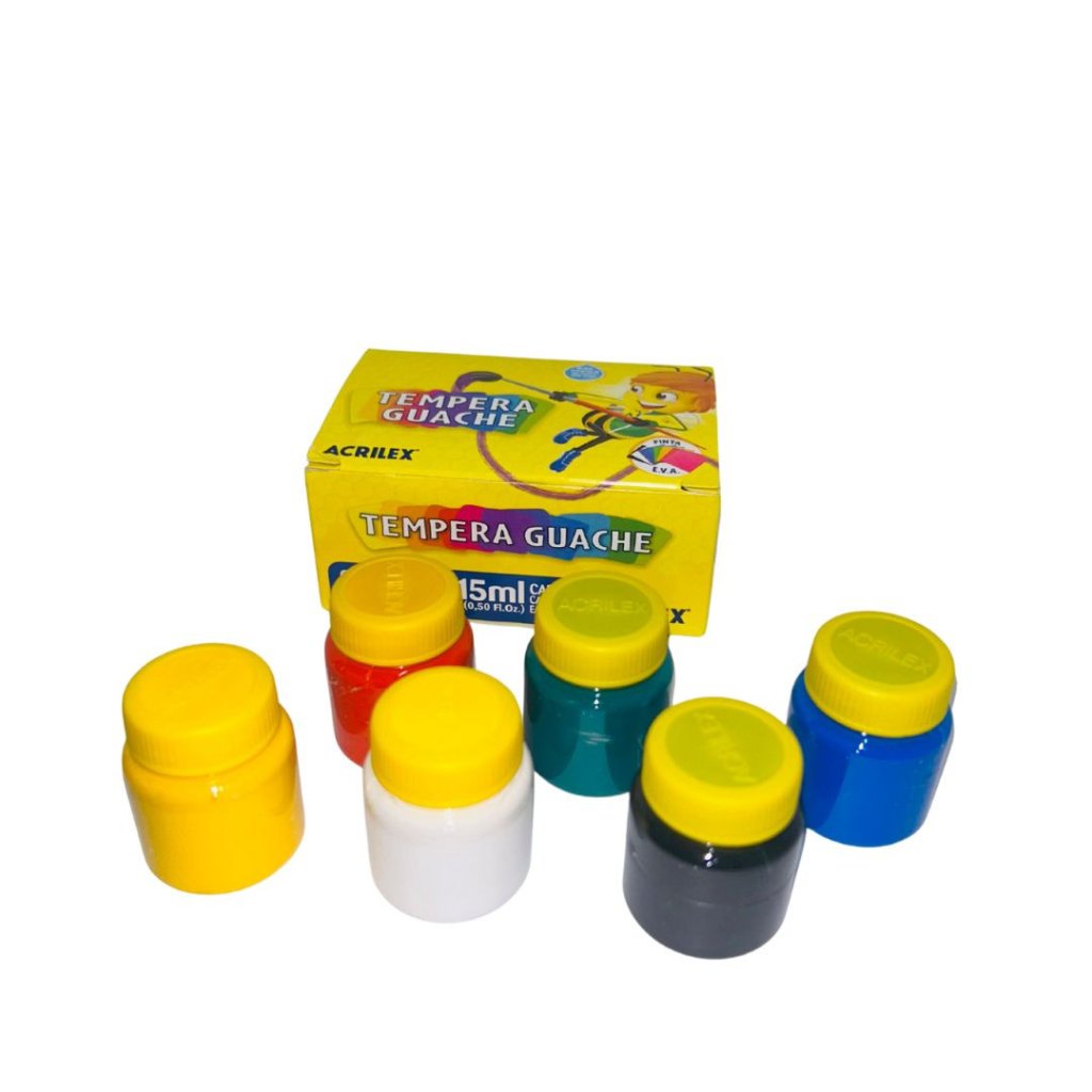 Tinta Guache Acrilex 06 Cores 