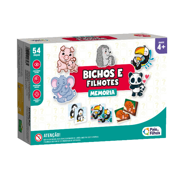 Jogo da Memória Bichos e Filhotes - Pais e Filhos