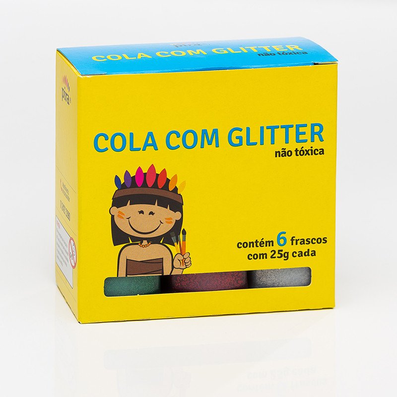 Cola colorida com Glitter 06 Cores - Pira