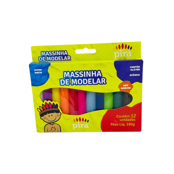 Massinha de Modelar 12 Cores - Pira