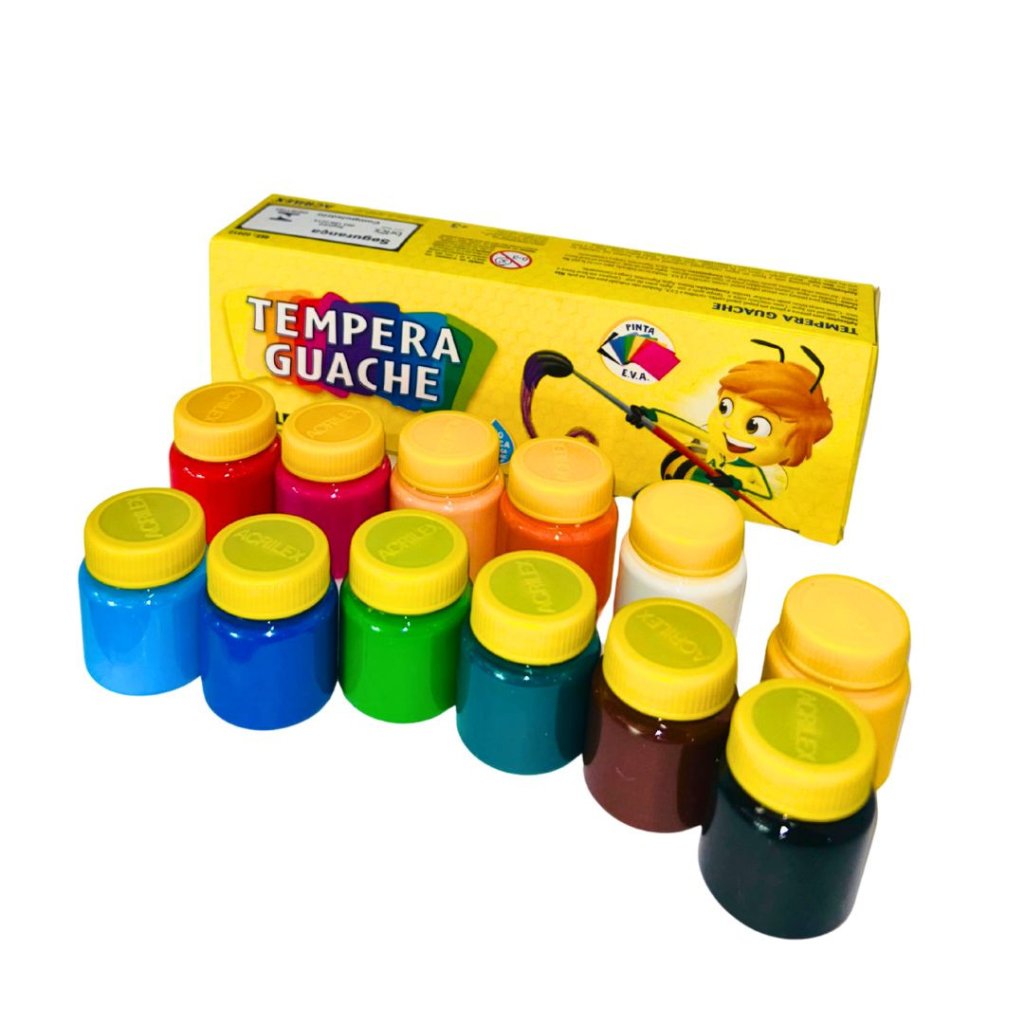 Tinta Guache 12 Cores -  Acrilex
