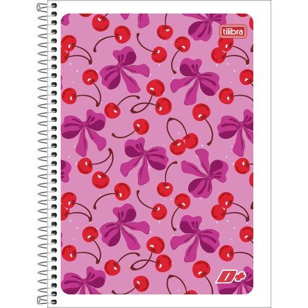Caderno Tilibra D+ Cereja Capa Flexível 96 Folhas