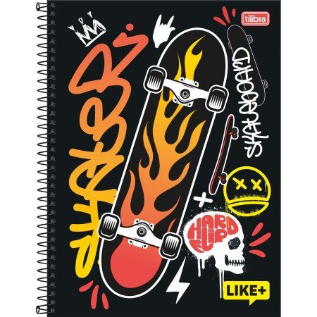 Caderno Tilibra Like + Skate 10 Matérias