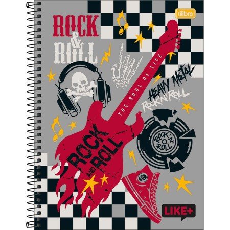 Caderno Tilibra Like + Rock & Roll 10 Matérias