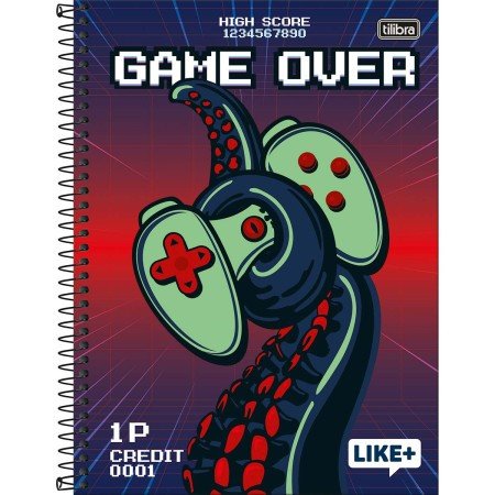 Caderno Tilibra Like + Game Over 10 Matérias