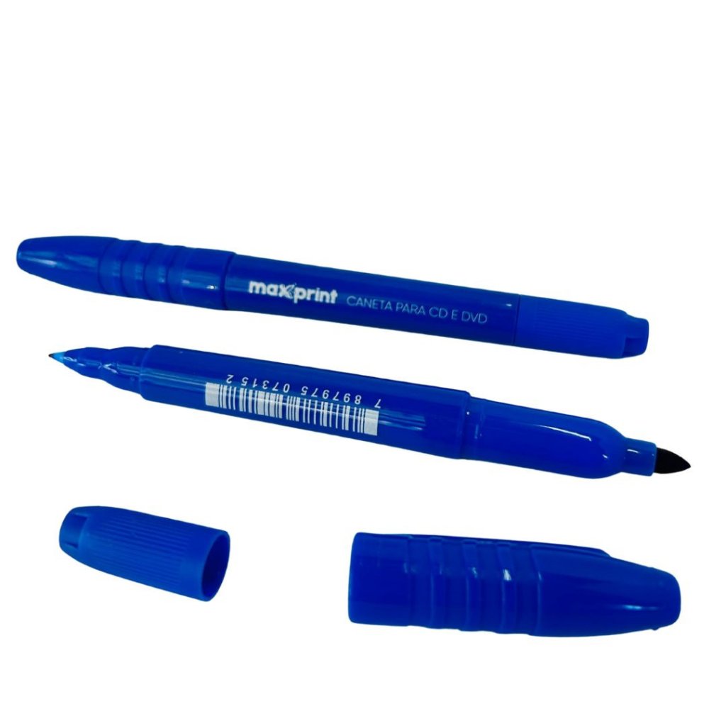 Marcador para Retroprojetor e CD Azul Ponta Dupla - Maxprint
