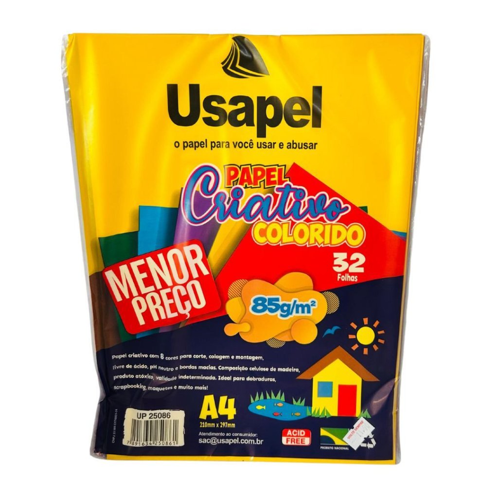 Papel Criativo Colorido 32 Folhas - Usapel