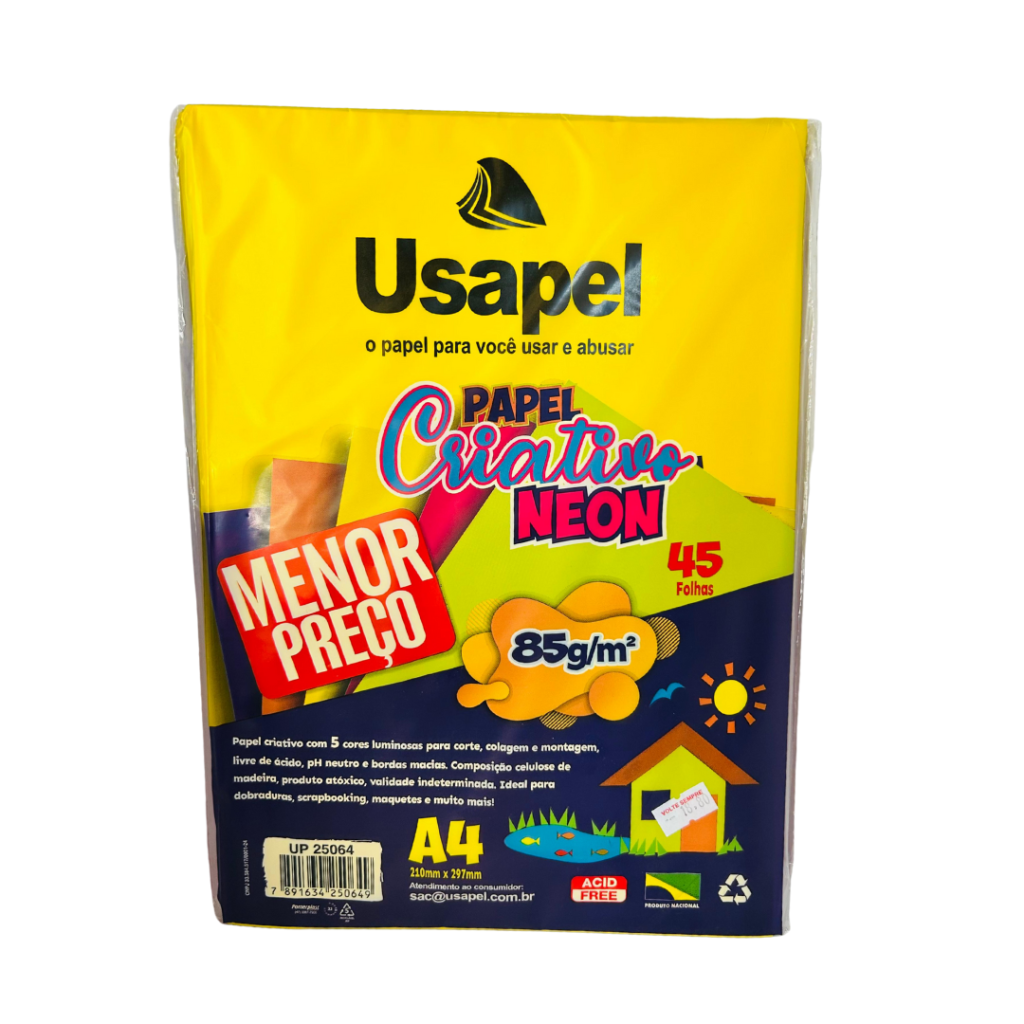 Papel Creativo Neon/Lumi Paper 32 Folhas - Usapel