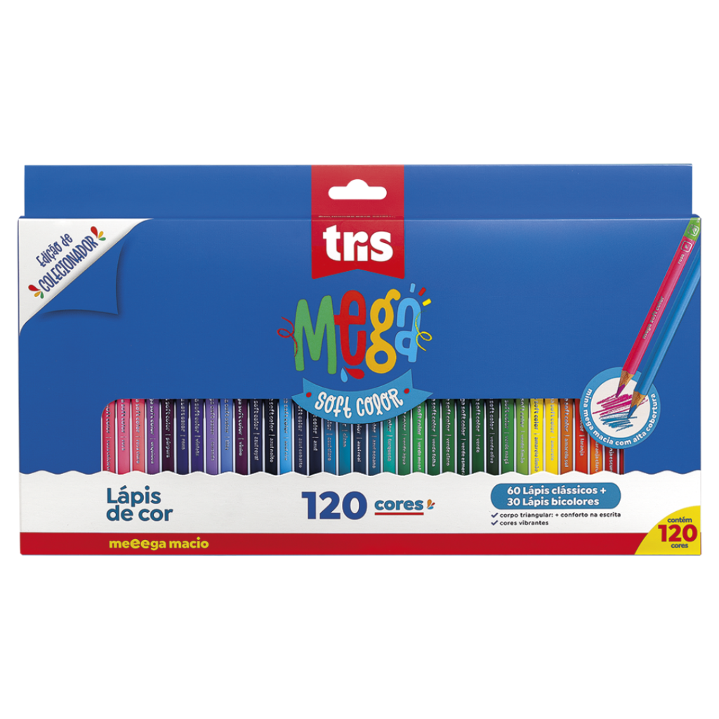 Lápis de Cor Mega Soft 120 Cores - Tris