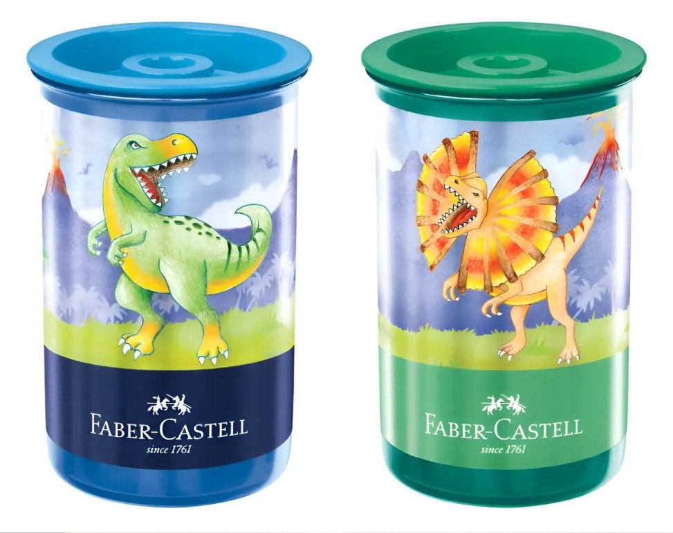 Apontador Unicornio e Dino  com deposito-Faber Castell