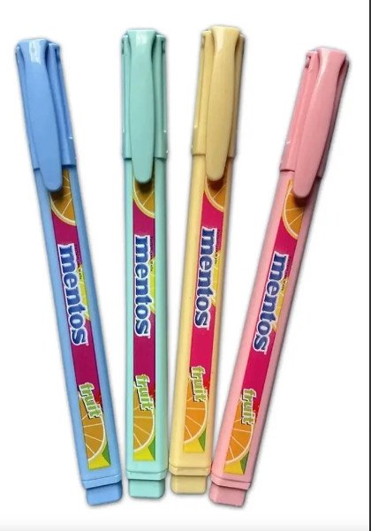 Kit com 4 Marcador de texto -Mentos(com cheirinho)