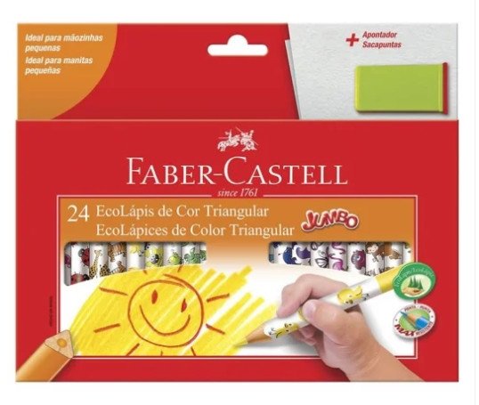Caixa Lapis de cor -Faber Castell (JUMBO) 24 Cores