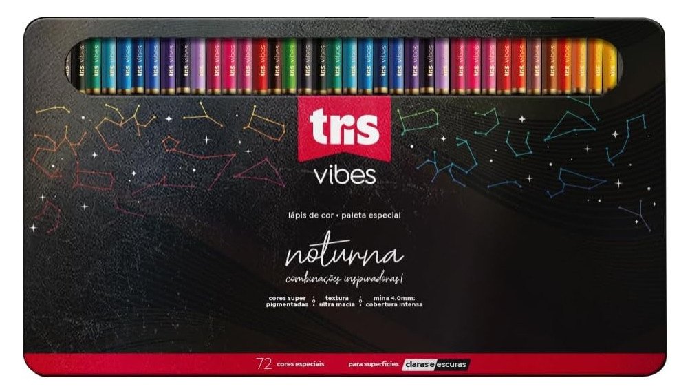 caixa Lapis vibes noturna -Tiss (72 Cores)