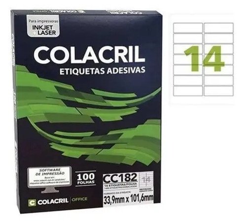 Pacote Etiquetas adesivas - Colacril (100 Folhas)