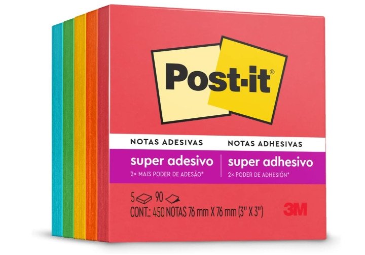 blocos de post it (45 folhas) e (100 folhas)