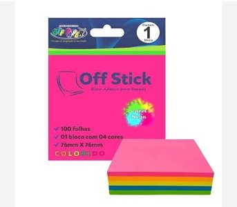 Off stick Transparente colorido 50 folhas