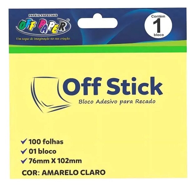 Off stick bloco adesivo-offpaper 100 folhas 76mm x 102mm