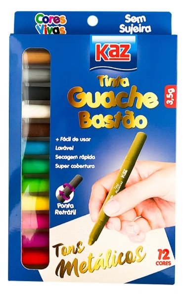 Tinta guache bastao tons metalicos - Kaz