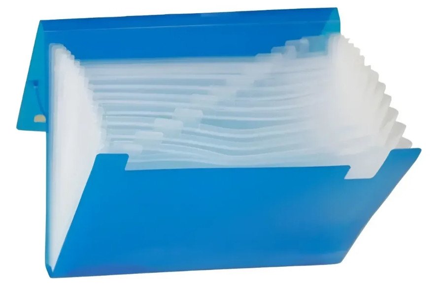 Pasta Sanfonada 12 divisorias Azul