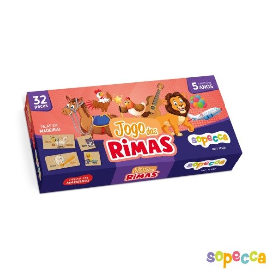 jogo em mdf jogo das rimas - sopecca