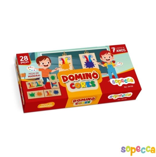 Jogo em mdf Domino Cores - sopecca