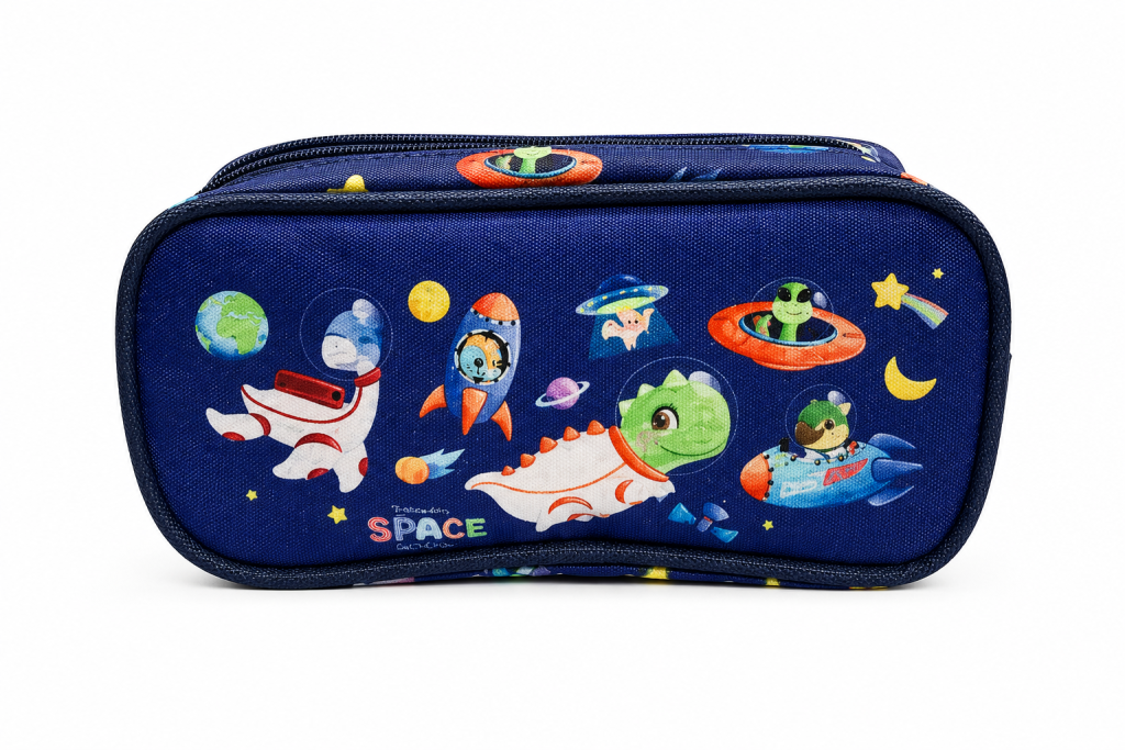 Estojo  Dino espacial -acbag 2 compartimentos