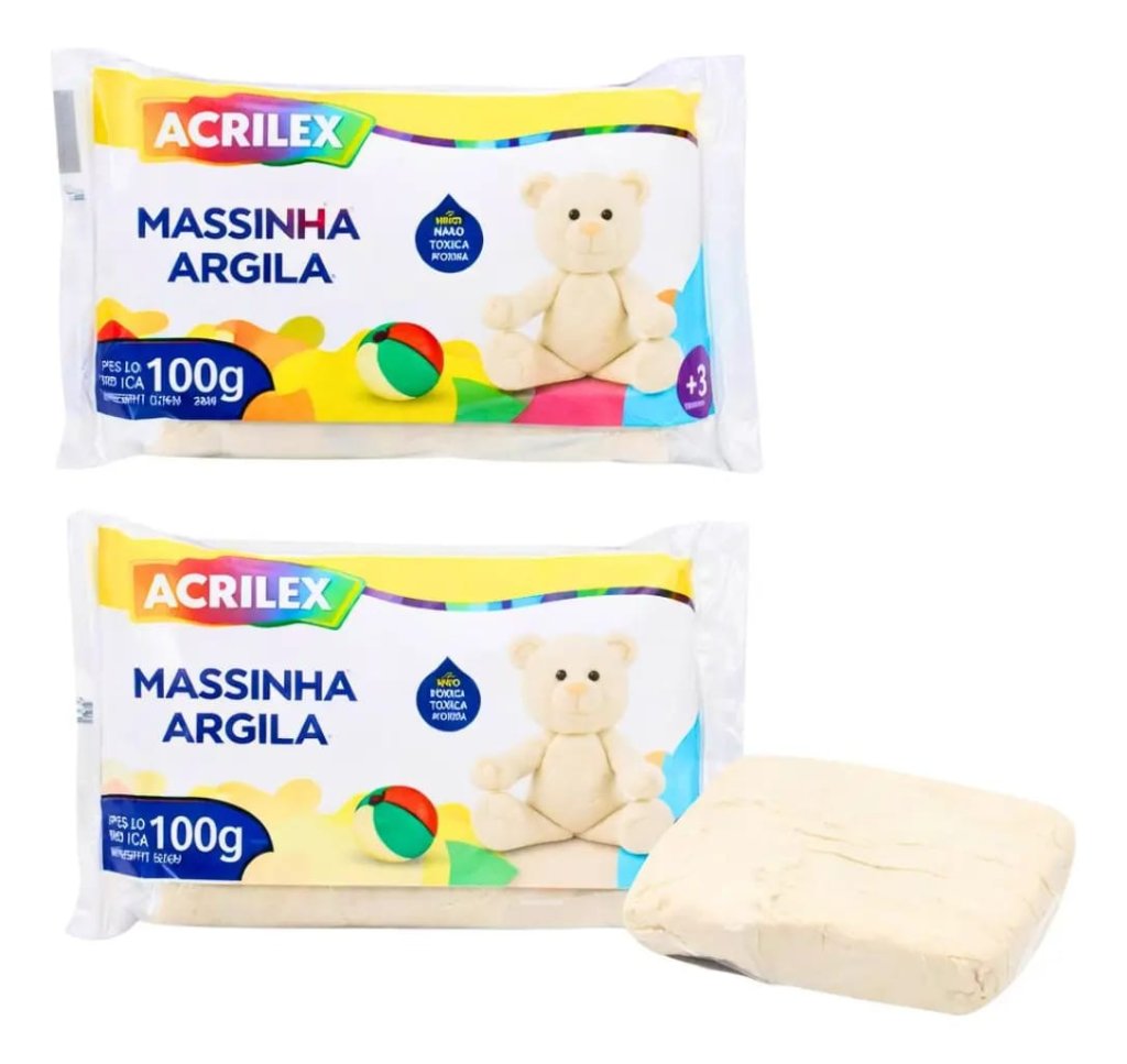 Massinha argila 100g natural - ACRILEX