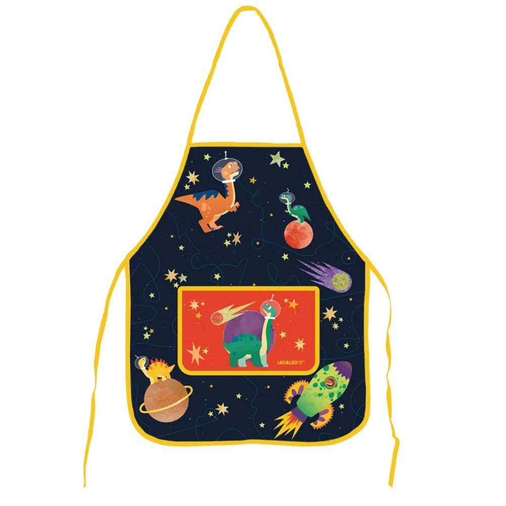 Avental Dino espacial infantil - LEO&LEO