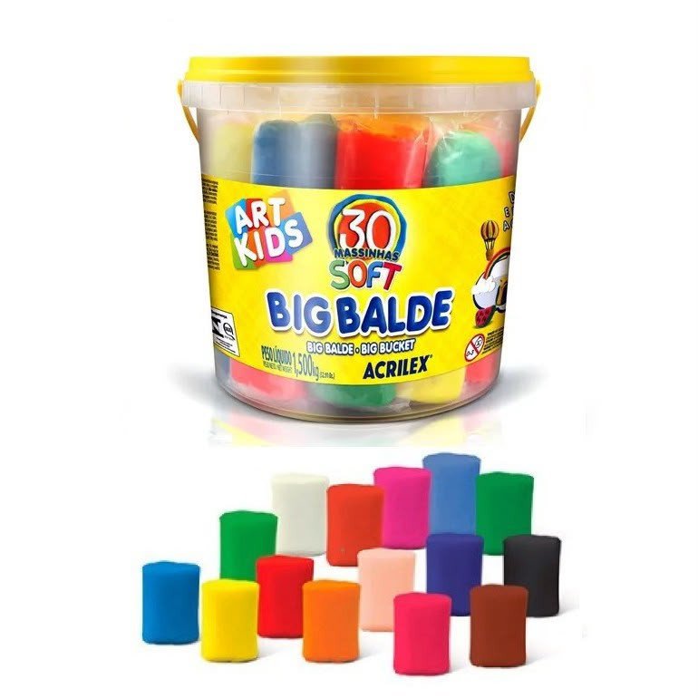 Massinha de modelar /Big balde ! (com 30 massinhas) 1,5kg