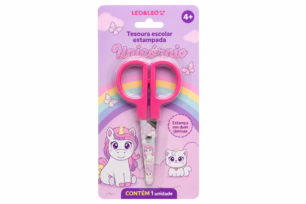 Tesoura estampada  Unicornio - LEO&LEO