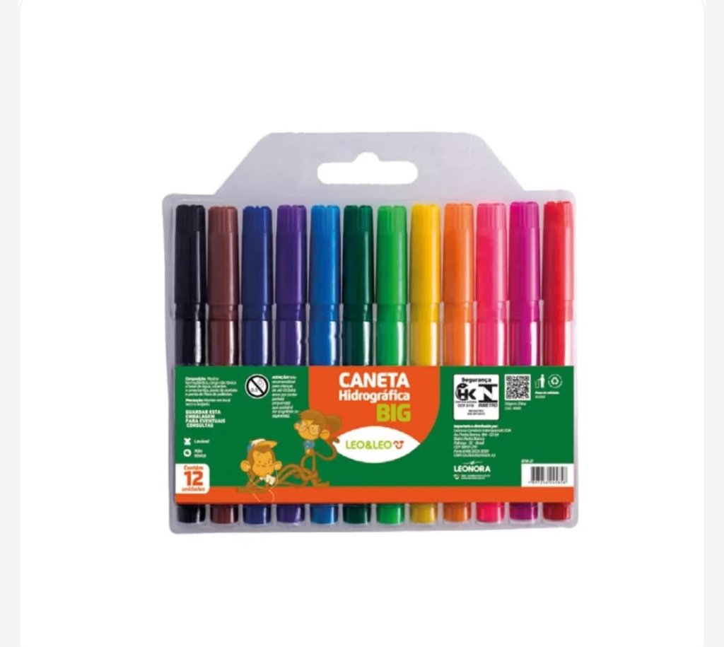 Canetinha (12 CORES)  JUMBO -LEO&LEO
