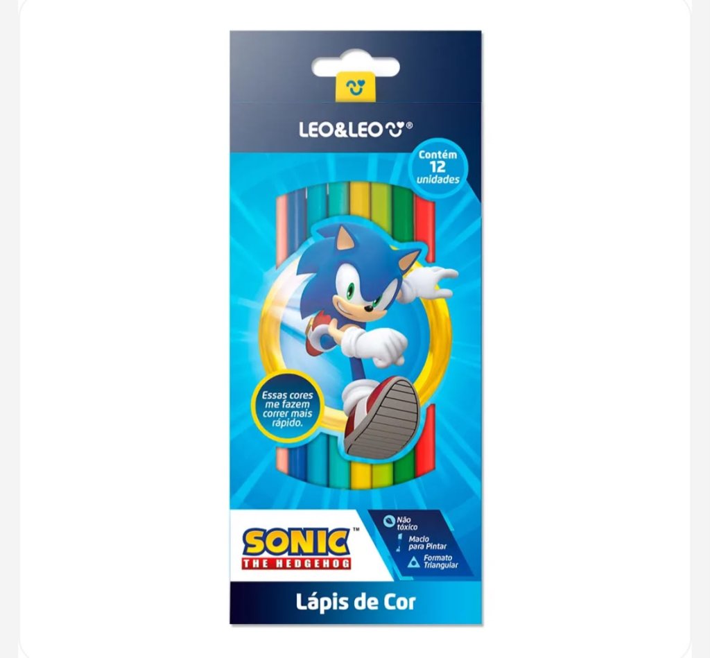 Lapis de cor (12 CORES) SONIC  triangular -LEO&LEO