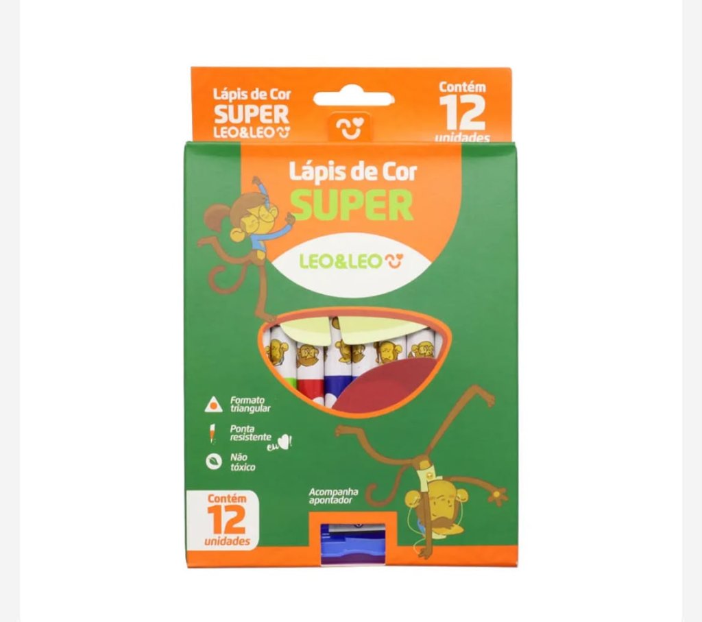 Lapis de cor (12 CORES) JUMBO TRIANGULAR - LEO&LEO