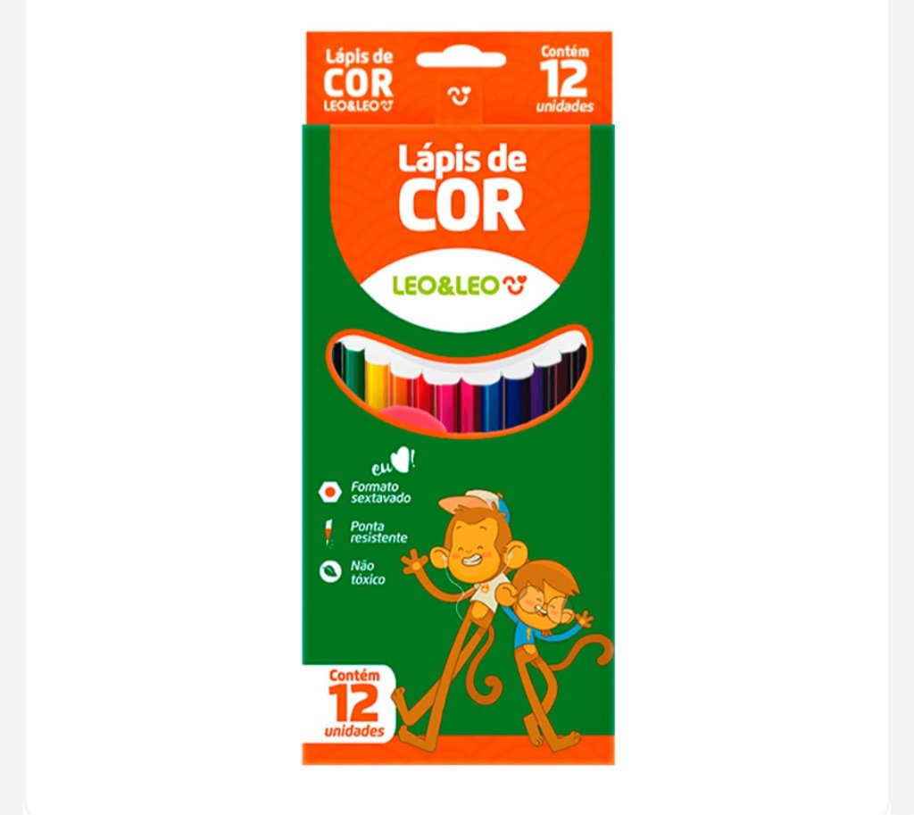 Lapis de cor (12 CORES) SEXTAVADO - LEO&LEO