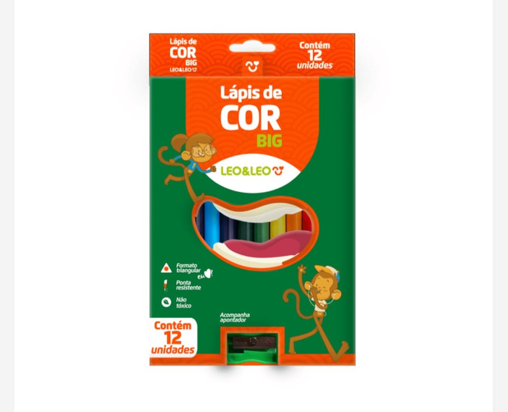 Lapis de cor (12 CORES) BIG SEXTAVADO - LEO&LEO